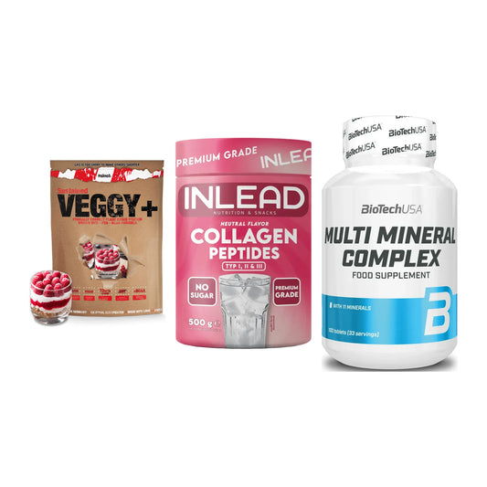 Pflanzliches Set: Sinob VEGGY + INLEAD Collagen + BioTech Multi – alle enthaltenen Artikel