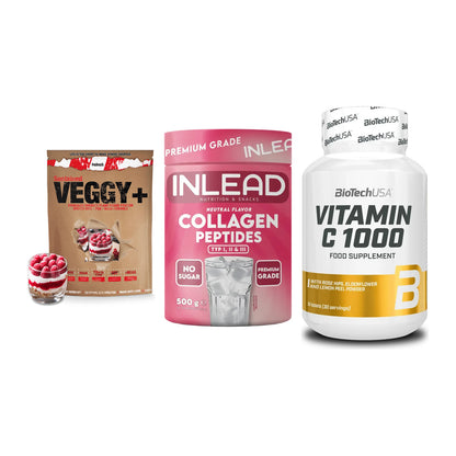 Pflanzliches Set: Sinob VEGGY + INLEAD Collagen + BioTech Vitamin – alle enthaltenen Artikel