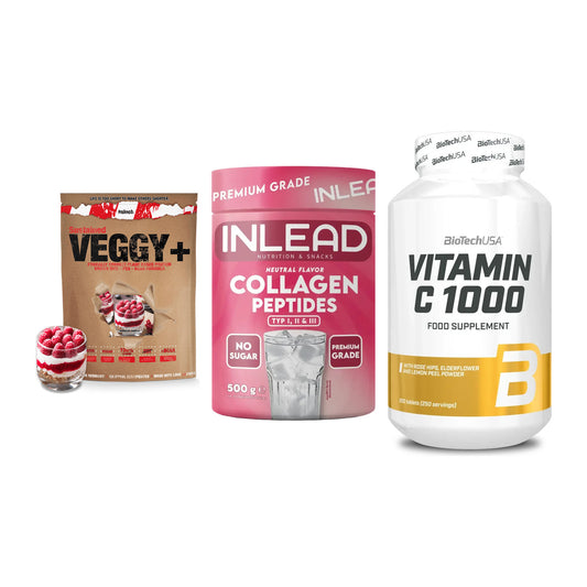 Pflanzliches Set: Sinob VEGGY + INLEAD Collagen + BioTech Vitamin – alle enthaltenen Artikel