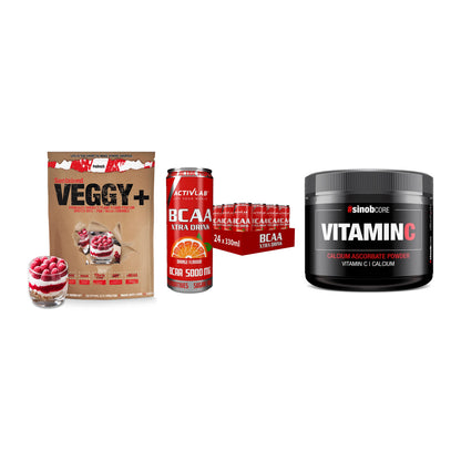 Pflanzliches Set: Sinob VEGGY + Activlab BCAA + Sinob Vitamin C – alle enthaltenen Artikel