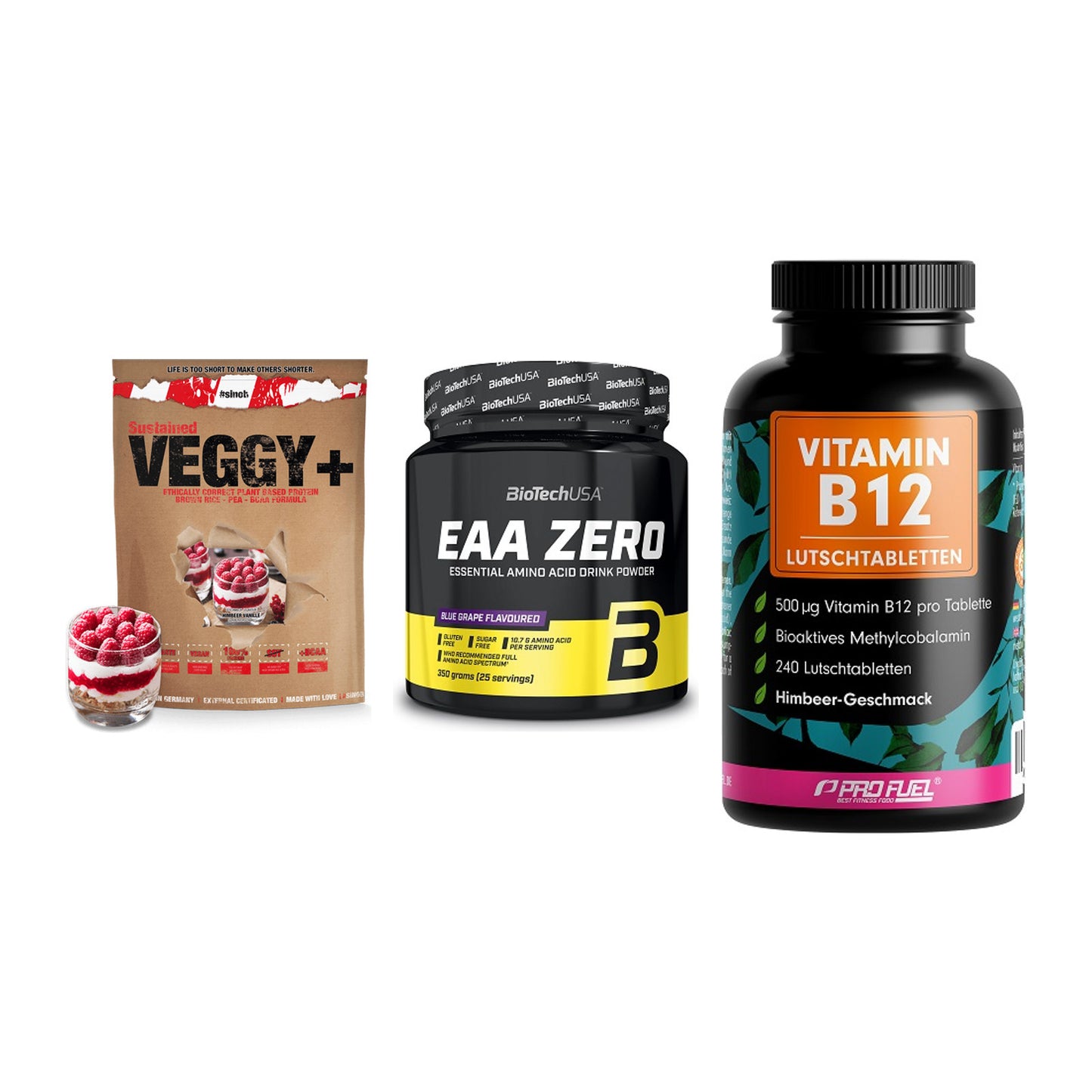 Pflanzliches Set: Sinob VEGGY + BioTech EAA + ProFuel Vitamin – alle enthaltenen Artikel