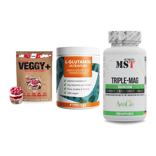 Pflanzliches Set: Sinob VEGGY + ProFuel Glutami + MST Tripple Mag – alle enthaltenen Artikel