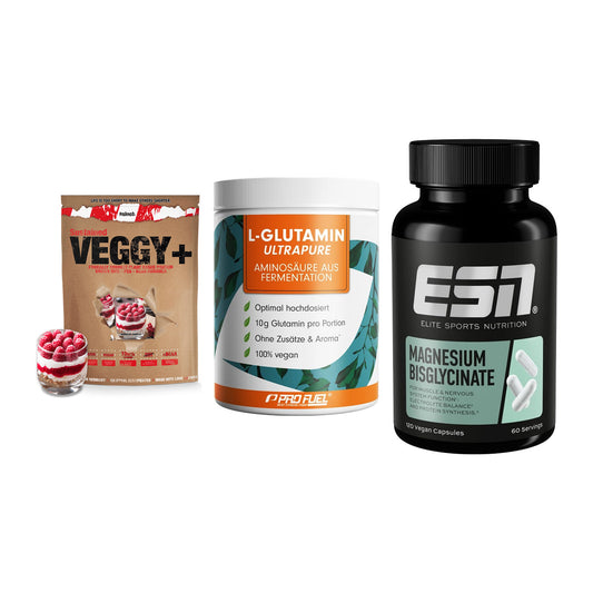 Pflanzliches Set: Sinob VEGGY + ProFuel Glutami + ESN Magnesium – alle enthaltenen Artikel