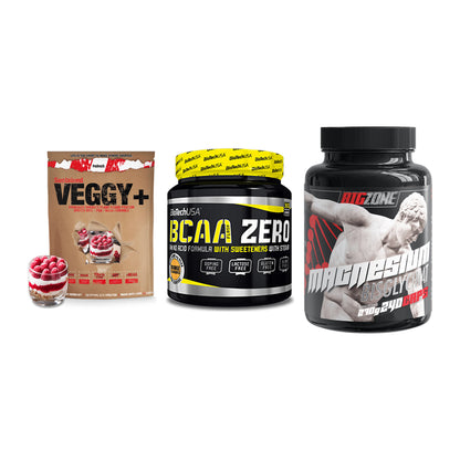 Pflanzliches Set: Sinob VEGGY + BioTech BCAA + Big Zone – alle enthaltenen Artikel