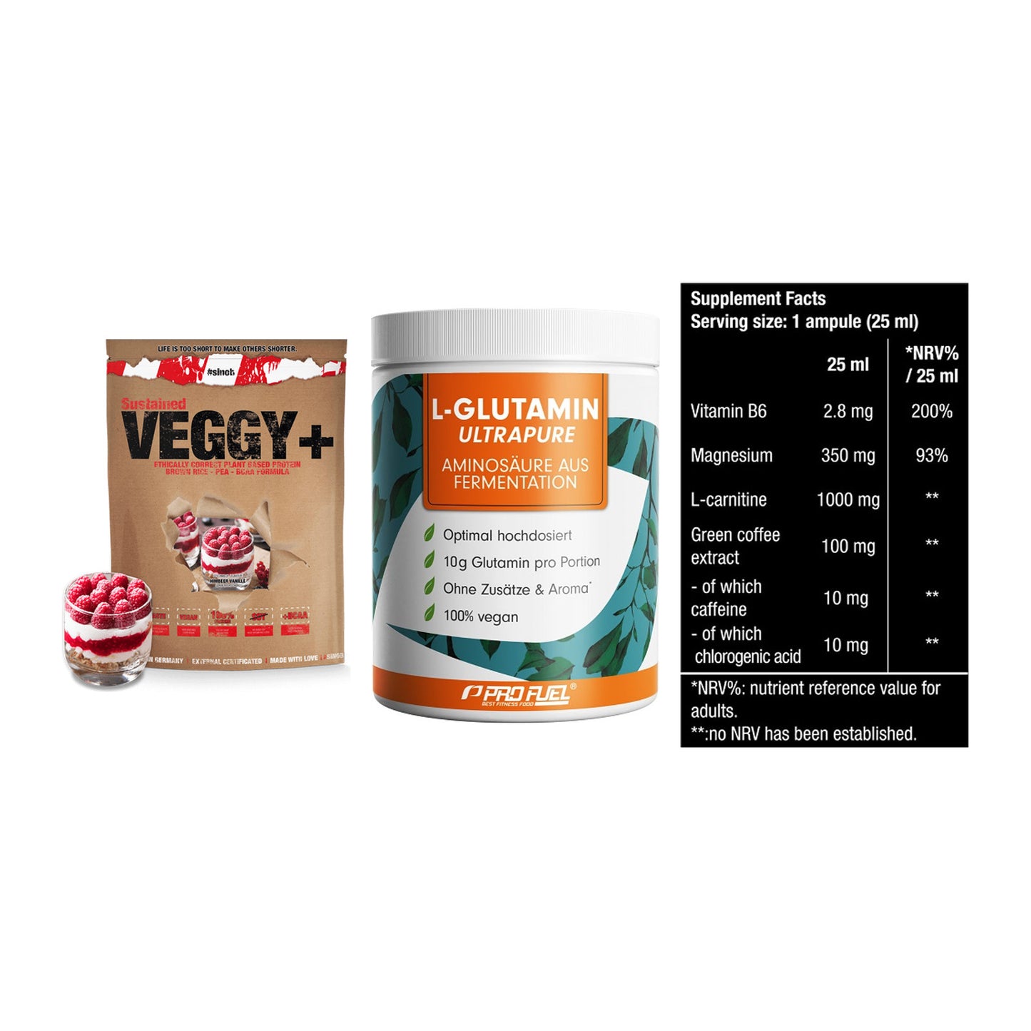 Pflanzliches Set: Sinob VEGGY + ProFuel Glutami + BioTech Magna – alle enthaltenen Artikel