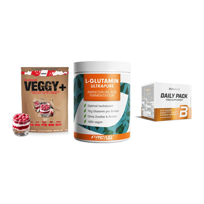 Pflanzliches Set: Sinob VEGGY + ProFuel Glutami + BioTech Daily – alle enthaltenen Artikel