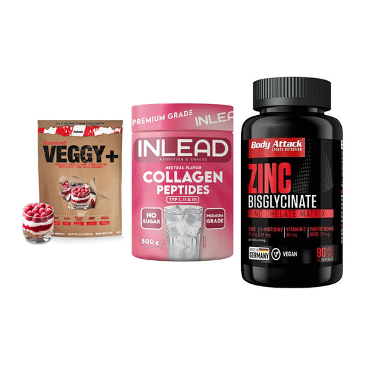 Pflanzliches Set: Sinob VEGGY + INLEAD Collagen + Body Attack – alle enthaltenen Artikel