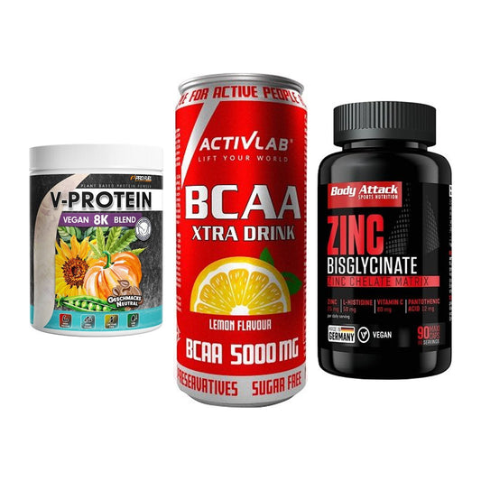 Pflanzliches Set: ProFuel V-Prote + Activlab BCAA + Body Attack – alle enthaltenen Artikel