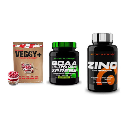 Pflanzliches Set: Sinob VEGGY + Scitec BCAA + Scitec Zinc – alle enthaltenen Artikel