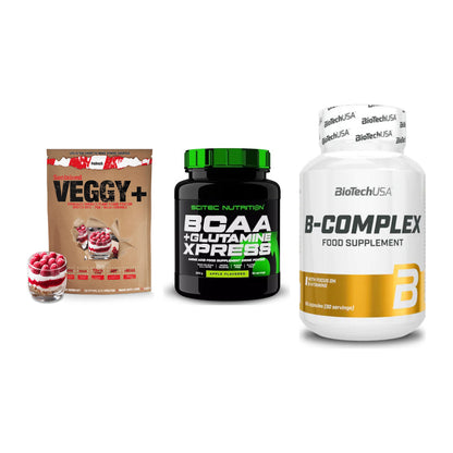 Pflanzliches Set: Sinob VEGGY + Scitec BCAA + BioTech B – alle enthaltenen Artikel