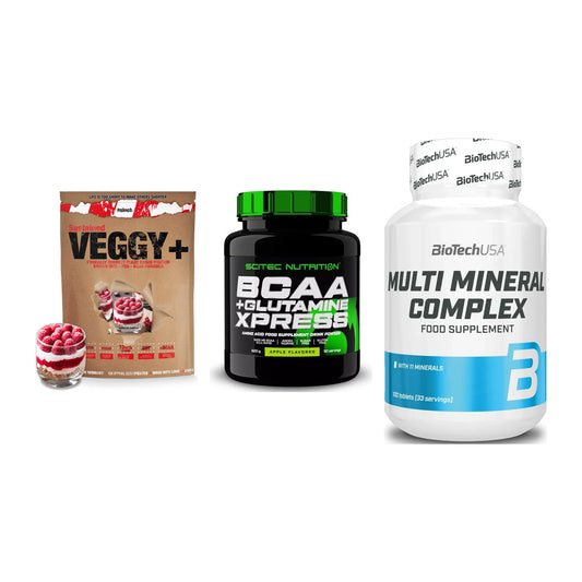Pflanzliches Set: Sinob VEGGY + Scitec BCAA + BioTech Multi – alle enthaltenen Artikel