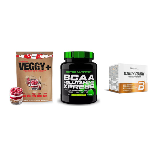 Pflanzliches Set: Sinob VEGGY + Scitec BCAA + BioTech Daily – alle enthaltenen Artikel