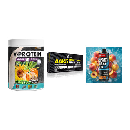 Pflanzliches Set: ProFuel V-Prote + Olimp AAKG + Body Attack – alle enthaltenen Artikel
