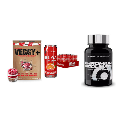 Pflanzliches Set: Sinob VEGGY + Activlab BCAA + Scitec Chromium – alle enthaltenen Artikel