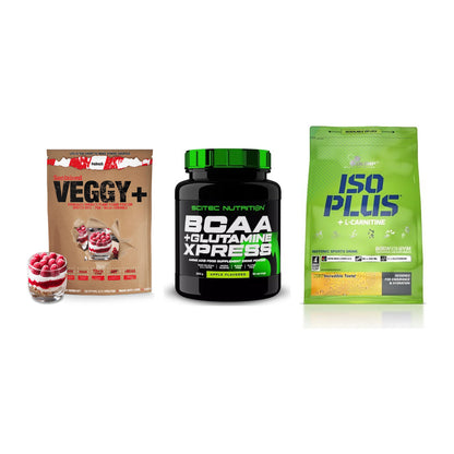 Pflanzliches Set: Sinob VEGGY + Scitec BCAA + Olimp Iso Plus – alle enthaltenen Artikel