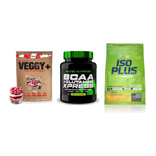 Pflanzliches Set: Sinob VEGGY + Scitec BCAA + Olimp Iso Plus – alle enthaltenen Artikel