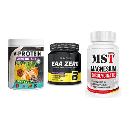 Pflanzliches Set: ProFuel V-Prote + BioTech EAA + MST Magnesium – alle enthaltenen Artikel