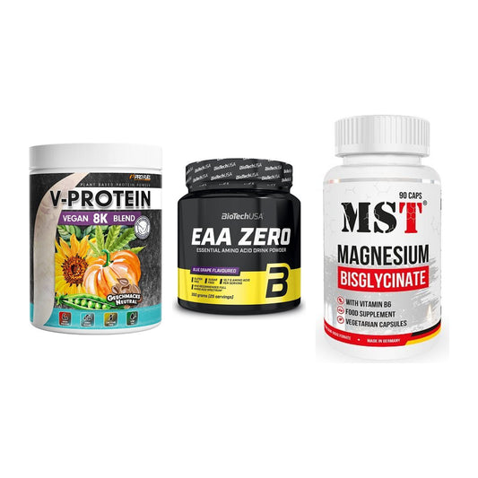 Pflanzliches Set: ProFuel V-Prote + BioTech EAA + MST Magnesium – alle enthaltenen Artikel
