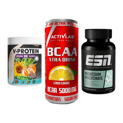 Pflanzliches Set: ProFuel V-Prote + Activlab BCAA + ESN Magnesium – alle enthaltenen Artikel
