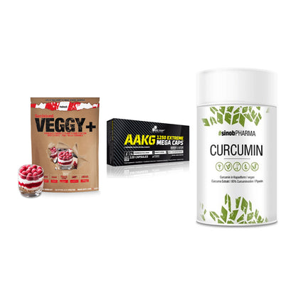 Pflanzliches Set: Sinob VEGGY + Olimp AAKG + Sinob Curcumin – alle enthaltenen Artikel