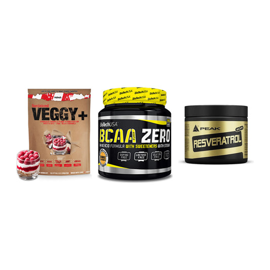 Pflanzliches Set: Sinob VEGGY + BioTech BCAA + Peak Resveratro – alle enthaltenen Artikel