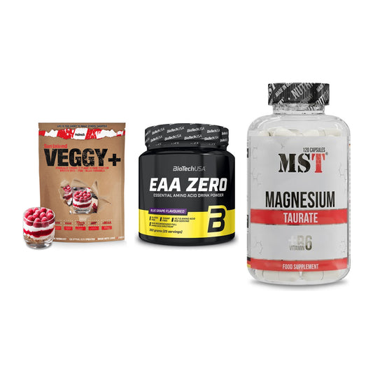 Pflanzliches Set: Sinob VEGGY + BioTech EAA + MST Magnesium – alle enthaltenen Artikel
