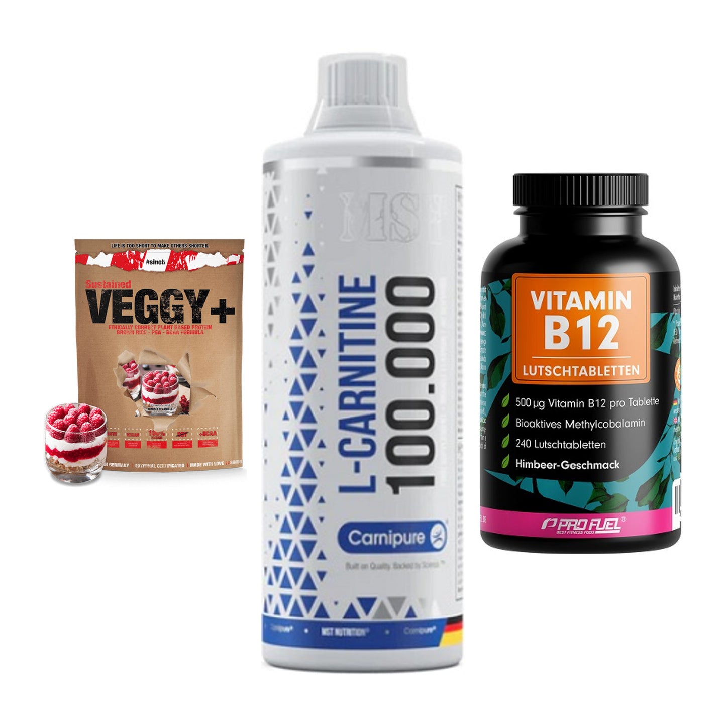 Pflanzliches Set: Sinob VEGGY + MST L-Carnitine + ProFuel Vitamin – alle enthaltenen Artikel