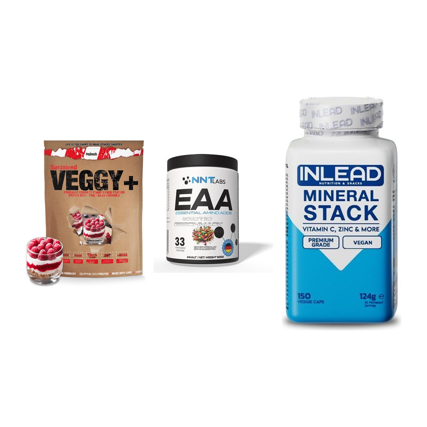 Pflanzliches Set: Sinob VEGGY + NNT EAA + INLEAD Mineral – alle enthaltenen Artikel