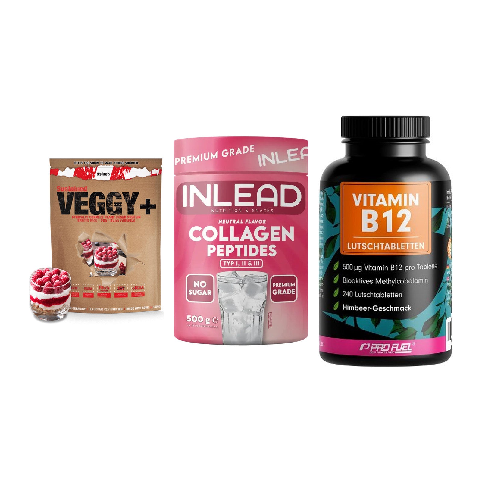 Pflanzliches Set: Sinob VEGGY + INLEAD Collagen + ProFuel Vitamin – alle enthaltenen Artikel
