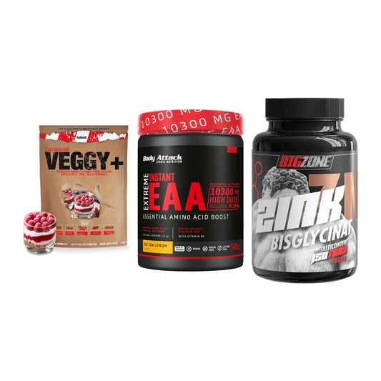 Pflanzliches Set: Sinob VEGGY + Body Attack + Big Zone Zink – alle enthaltenen Artikel