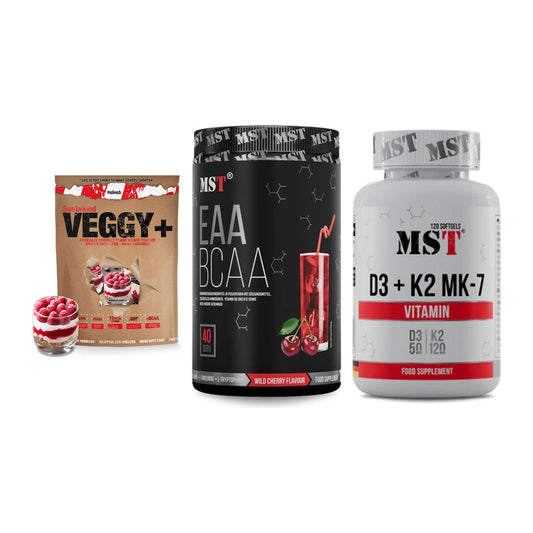 Pflanzliches Set: Sinob VEGGY + MST EAA & BCAA + MST Vitamin D3 – alle enthaltenen Artikel