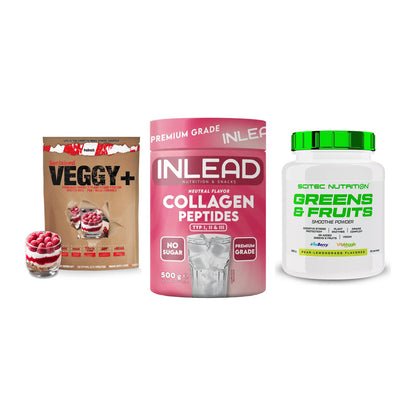Pflanzliches Set: Sinob VEGGY + INLEAD Collagen + Scitec Greens – alle enthaltenen Artikel