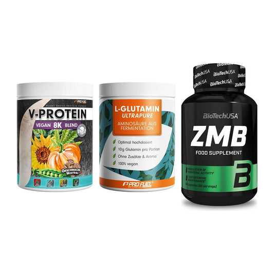 Pflanzliches Set: ProFuel V-Prote + ProFuel Glutami + BioTech ZMB – alle enthaltenen Artikel