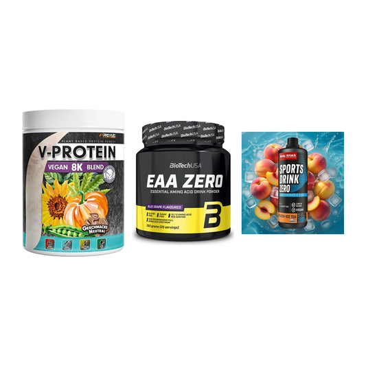 Pflanzliches Set: ProFuel V-Prote + BioTech EAA + Body Attack – alle enthaltenen Artikel