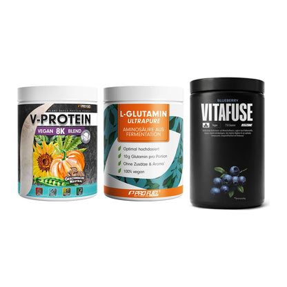 Pflanzliches Set: ProFuel V-Prote + ProFuel Glutami + Big Zone – alle enthaltenen Artikel
