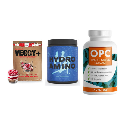 Pflanzliches Set: Sinob VEGGY + Nanosupps Hydro + ProFuel OPC – alle enthaltenen Artikel