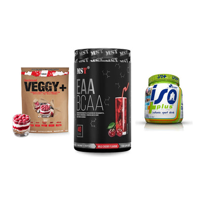 Pflanzliches Set: Sinob VEGGY + MST EAA & BCAA + Olimp Iso Plus – alle enthaltenen Artikel