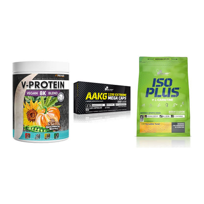 Pflanzliches Set: ProFuel V-Prote + Olimp AAKG + Olimp Iso Plus – alle enthaltenen Artikel