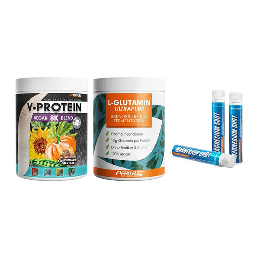 Pflanzliches Set: ProFuel V-Prote + ProFuel Glutami + Body Attack – alle enthaltenen Artikel