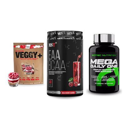 Pflanzliches Set: Sinob VEGGY + MST EAA & BCAA + Scitec Mega – alle enthaltenen Artikel