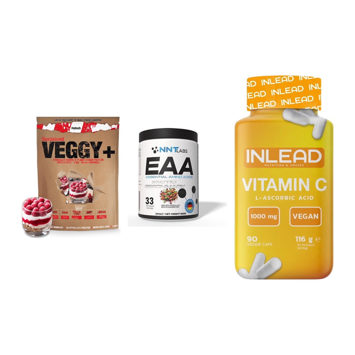Pflanzliches Set: Sinob VEGGY + NNT EAA + INLEAD Vitamin – alle enthaltenen Artikel