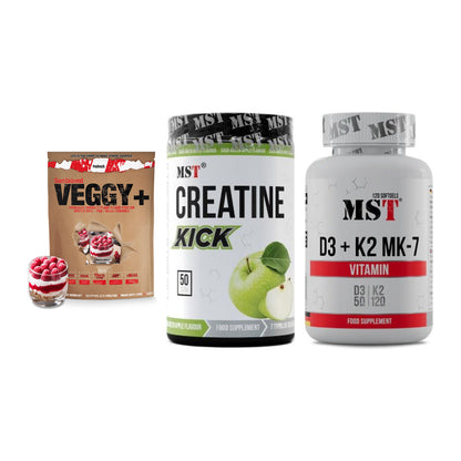 Pflanzliches Set: Sinob VEGGY + MST Creatine + MST Vitamin D3 – alle enthaltenen Artikel