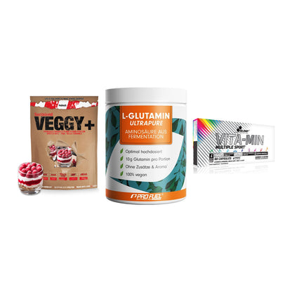 Pflanzliches Set: Sinob VEGGY + ProFuel Glutami + Olimp Vita-Min – alle enthaltenen Artikel