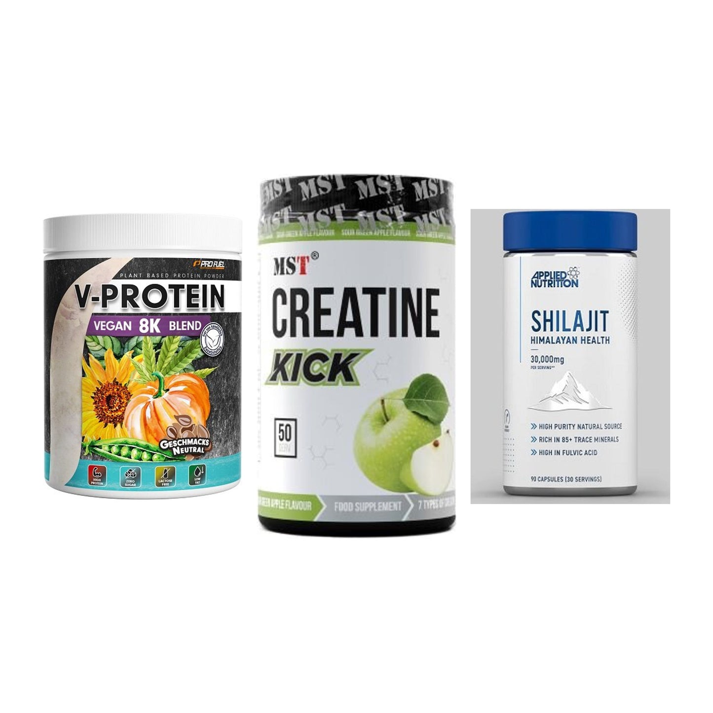 Pflanzliches Set: ProFuel V-Prote + MST Creatine + Applied Nutriti – alle enthaltenen Artikel