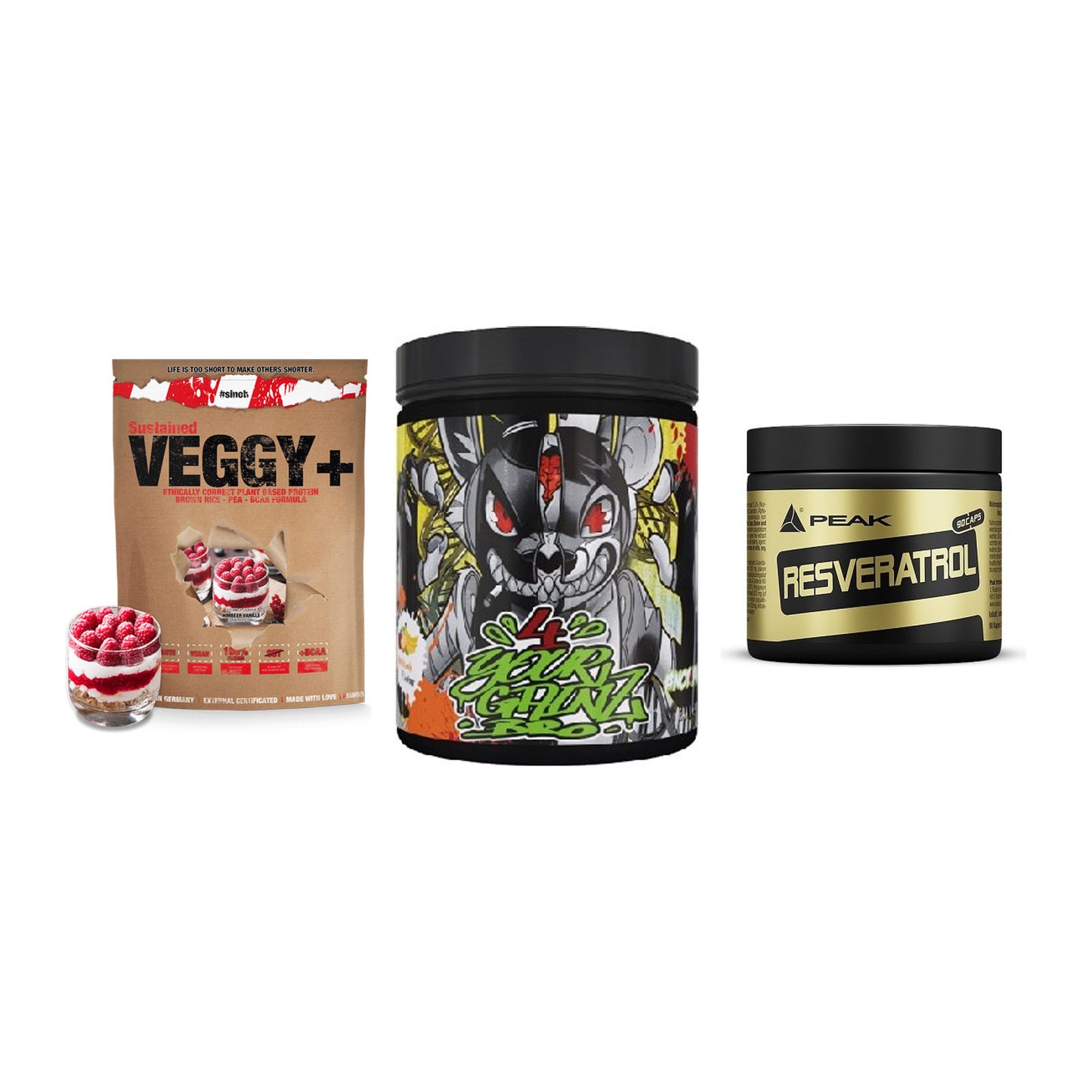 Pflanzliches Set: Sinob VEGGY + BPS-Pharma + Peak Resveratro – alle enthaltenen Artikel