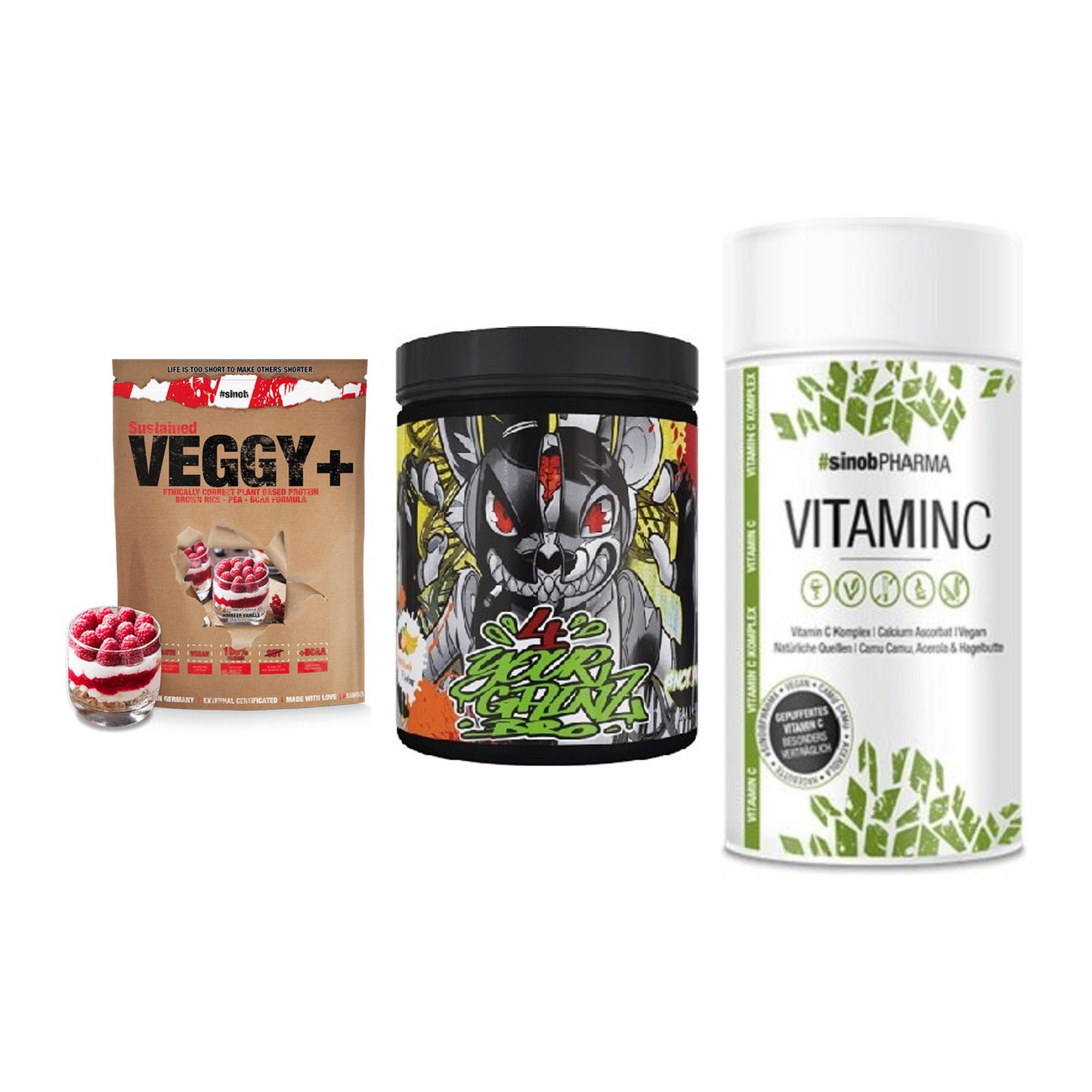Pflanzliches Set: Sinob VEGGY + BPS-Pharma + Sinob Vitamin C – alle enthaltenen Artikel