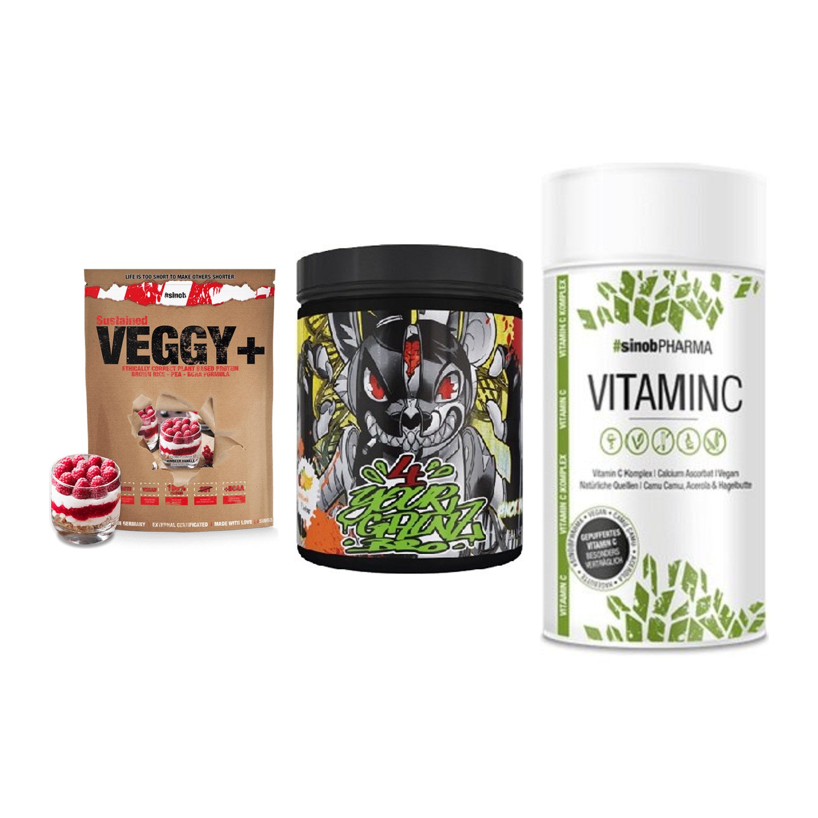 Pflanzliches Set: Sinob VEGGY + BPS-Pharma + Sinob Vitamin C – alle enthaltenen Artikel
