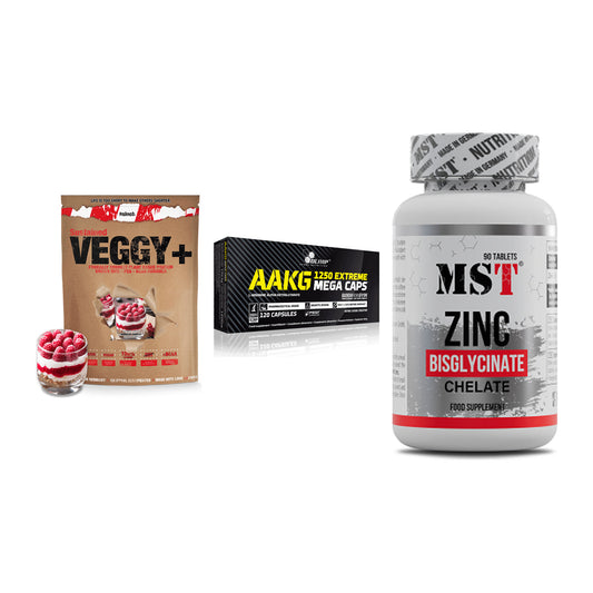 Pflanzliches Set: Sinob VEGGY + Olimp AAKG + MST Zinc – alle enthaltenen Artikel