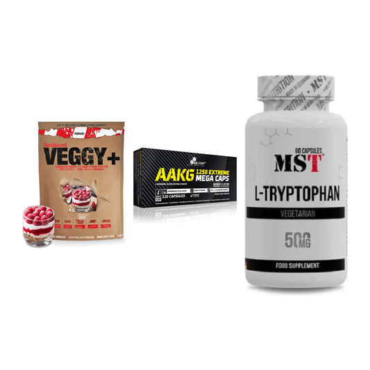 Pflanzliches Set: Sinob VEGGY + Olimp AAKG + MST Tryptophan – alle enthaltenen Artikel