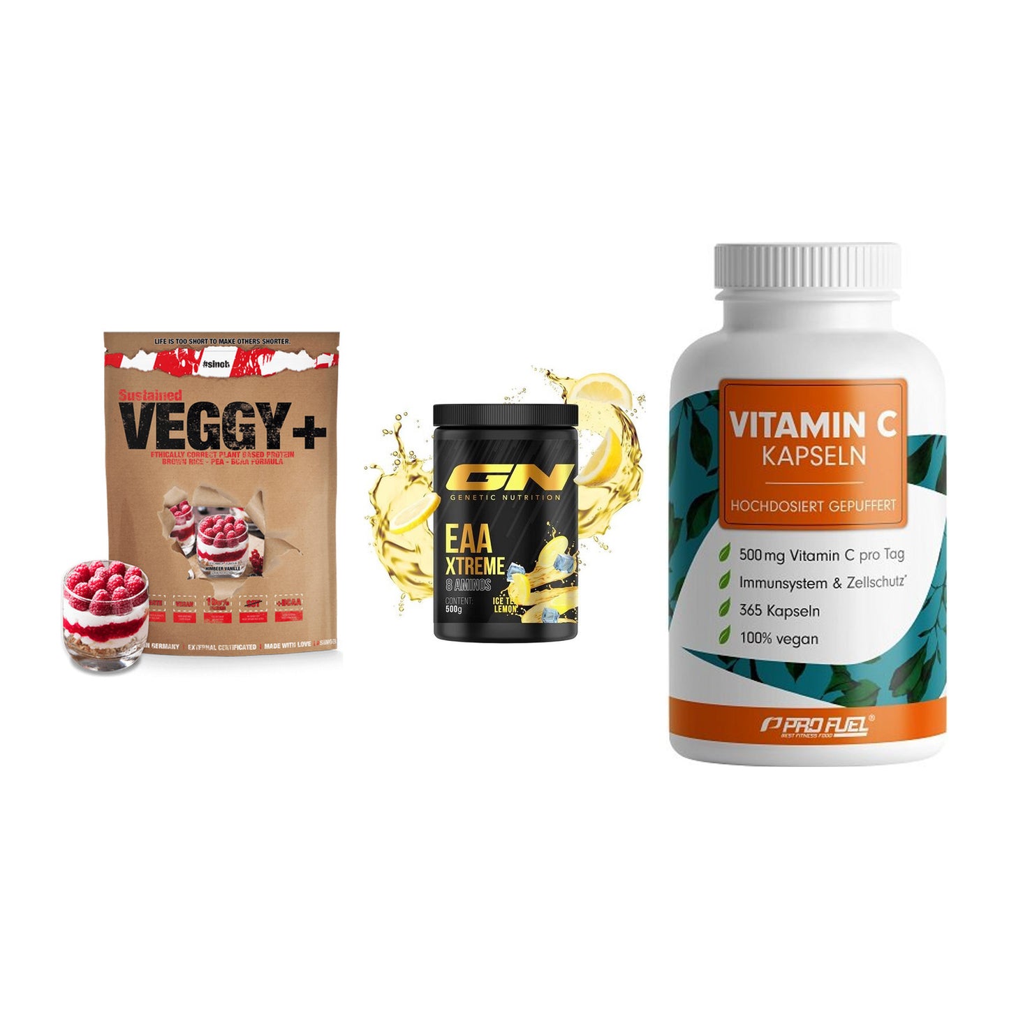 Pflanzliches Set: Sinob VEGGY + GN EAA Xtreme + ProFuel Vitamin – alle enthaltenen Artikel